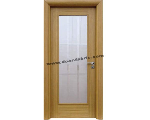 Y-1 Teak Veneer Full Glassed Premium Door